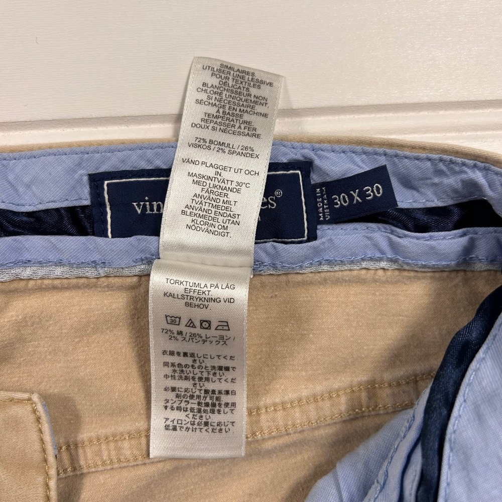 Vineyard Vines 5-Pocket Pants Mens 30x30 (FIT 30x28) Tan Khaki Chino Stretch - Picture 7 of 16